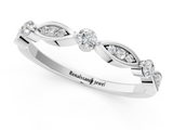 White gold Marquise and Round Diamond Milgrain Band with Bezel Setting_36