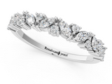 White gold Marquise and Round Diamond Vine Eternity Band with Prong Setting_118