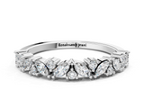 White gold Marquise and Round Diamond Vine Eternity Band with Prong Setting_124