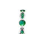 White gold Marquise and Round Emerald Milgrain Band with Bezel Setting_11