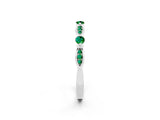 White gold Marquise and Round Emerald Milgrain Band with Bezel Setting_8