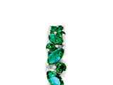 White gold Marquise and Round Emerald Vine Eternity Band with Prong Setting_11