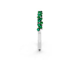 White gold Marquise and Round Emerald Vine Eternity Band with Prong Setting_8