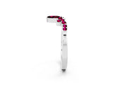White gold Marquise and Round Garnet Chevron Band with Prong Setting_8