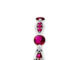 White gold Marquise and Round Garnet Milgrain Band with Bezel Setting_11