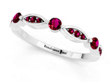 White gold Marquise and Round Garnet Milgrain Band with Bezel Setting_19