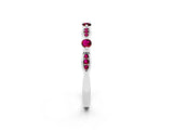 White gold Marquise and Round Garnet Milgrain Band with Bezel Setting_8