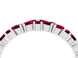 White gold Marquise and Round Garnet Vine Eternity Band with Prong Setting_10