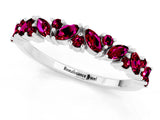 White gold Marquise and Round Garnet Vine Eternity Band with Prong Setting_7