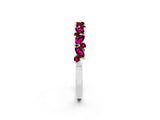 White gold Marquise and Round Garnet Vine Eternity Band with Prong Setting_8