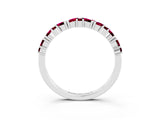 White gold Marquise and Round Garnet Vine Eternity Band with Prong Setting_9