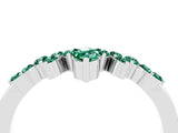 White gold Marquise and Round Green Sapphire Chevron Band with Prong Setting_10