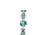 White gold Marquise and Round Green Sapphire Milgrain Band with Bezel Setting_11
