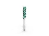 White gold Marquise and Round Green Sapphire Vine Eternity Band with Prong Setting_8