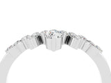 White gold Marquise and Round Moissanite Chevron Band with Prong Setting_10