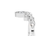 White gold Marquise and Round Moissanite Chevron Band with Prong Setting_11