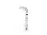White gold Marquise and Round Moissanite Chevron Band with Prong Setting_8