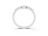 White gold Marquise and Round Moissanite Chevron Band with Prong Setting_9