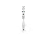 White gold Marquise and Round Moissanite Milgrain Band with Bezel Setting_8