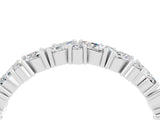 White gold Marquise and Round Moissanite Vine Eternity Band with Prong Setting_10