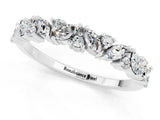 White gold Marquise and Round Moissanite Vine Eternity Band with Prong Setting_7