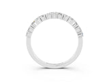 White gold Marquise and Round Moissanite Vine Eternity Band with Prong Setting_9