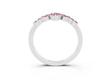 White gold Marquise and Round Morganite Chevron Band with Prong Setting_9
