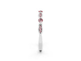 White gold Marquise and Round Morganite Milgrain Band with Bezel Setting_20