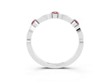 White gold Marquise and Round Morganite Milgrain Band with Bezel Setting_21