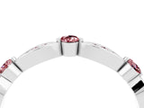 White gold Marquise and Round Morganite Milgrain Band with Bezel Setting_22