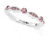 White gold Marquise and Round Morganite Milgrain Band with Bezel Setting_31