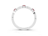 White gold Marquise and Round Morganite Milgrain Band with Bezel Setting_33