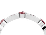 White gold Marquise and Round Morganite Milgrain Band with Bezel Setting_34