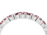 White gold Marquise and Round Morganite Vine Eternity Band with Prong Setting_10