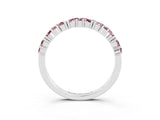 White gold Marquise and Round Morganite Vine Eternity Band with Prong Setting_9