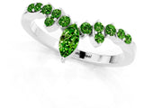 White gold Marquise and Round Peridot Chevron Band with Prong Setting_7