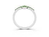 White gold Marquise and Round Peridot Chevron Band with Prong Setting_9