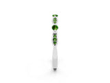 White gold Marquise and Round Peridot Milgrain Band with Bezel Setting_8
