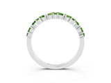 White gold Marquise and Round Peridot Vine Eternity Band with Prong Setting_9