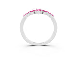 White gold Marquise and Round Pink Sapphire Chevron Band with Prong Setting_21