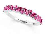 White gold Marquise and Round Pink Sapphire Vine Eternity Band with Prong Setting_19