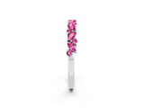 White gold Marquise and Round Pink Sapphire Vine Eternity Band with Prong Setting_20