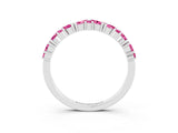 White gold Marquise and Round Pink Sapphire Vine Eternity Band with Prong Setting_21