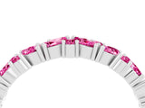 White gold Marquise and Round Pink Sapphire Vine Eternity Band with Prong Setting_22