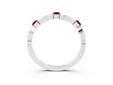 White gold Marquise and Round Ruby Milgrain Band with Bezel Setting_21