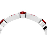 White gold Marquise and Round Ruby Milgrain Band with Bezel Setting_22