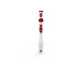 White gold Marquise and Round Ruby Milgrain Band with Bezel Setting_8
