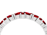 White gold Marquise and Round Ruby Vine Eternity Band with Prong Setting_10