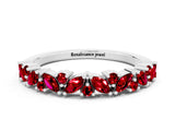 White gold Marquise and Round Ruby Vine Eternity Band with Prong Setting_6