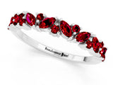 White gold Marquise and Round Ruby Vine Eternity Band with Prong Setting_7